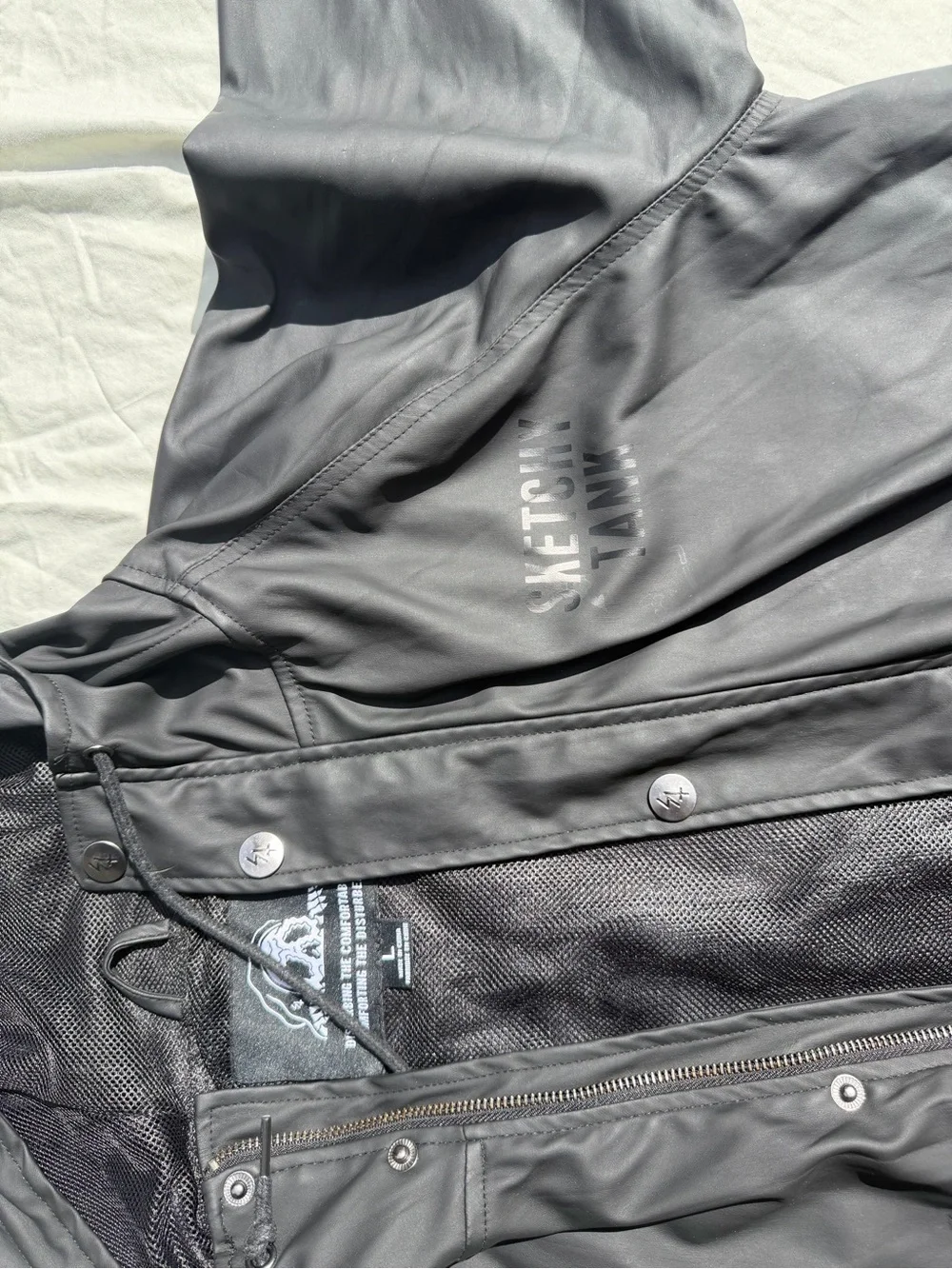 Men's Black Hooded Raincoat - Lightweight Waterproof Shell